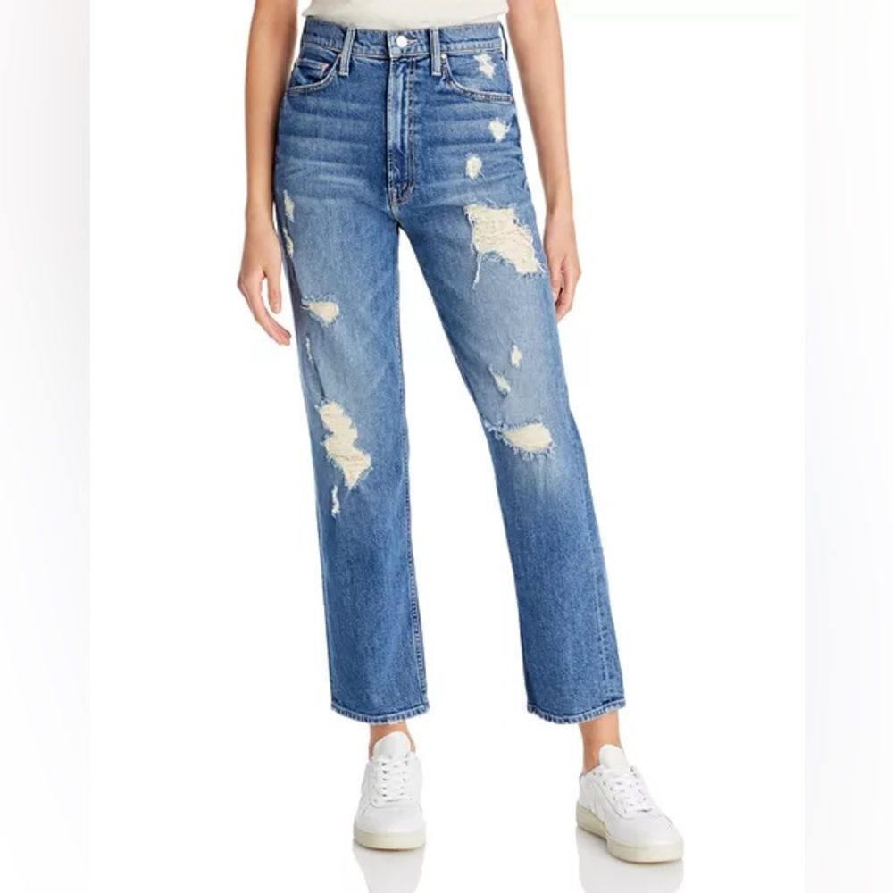MOTHER
Study Hover High Rise Straight Leg Jeans in Peaches and Scream - Picture 3 of 8